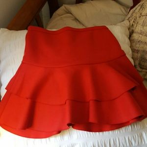 J.Crew Red Ruffle Skirt